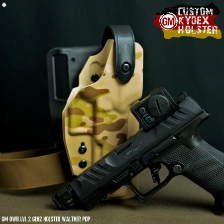 GM OWB Custom Kydex Holster Multi Mount - LVL 2 GEN2 - Walther PDP